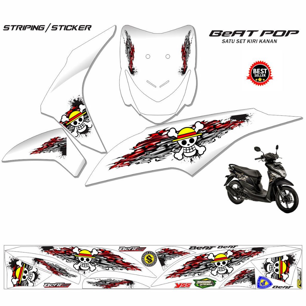 STIKER HONDA BEAT POP POLET SETRIPING STIKER MOTOR BEAT POP