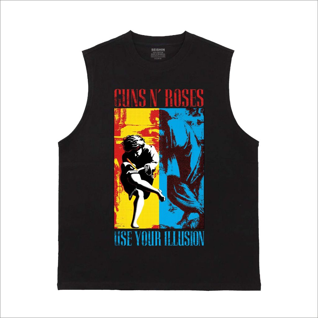 Seishin Tshirt Lekbong Guns n roses use your ilusion Kaos singlet Tanktop musik unisex Trendy Oblong