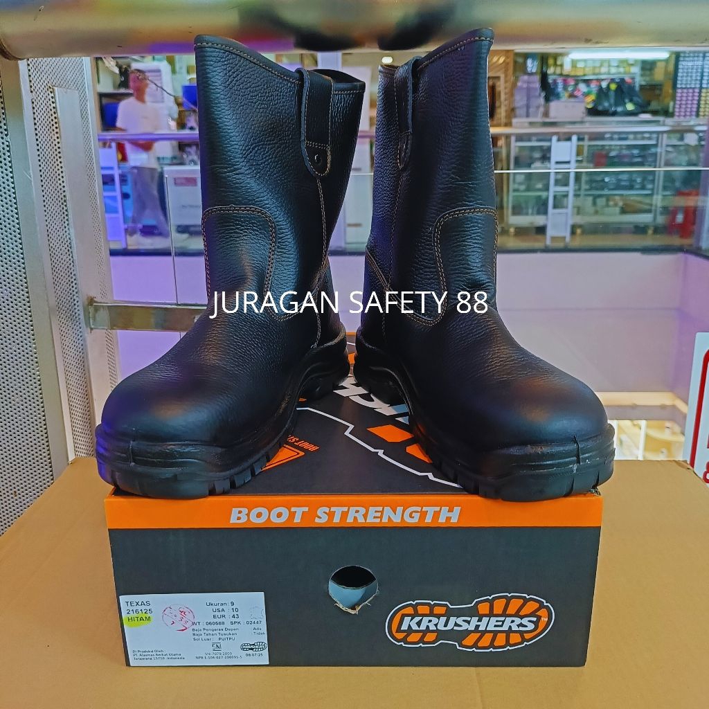 Sepatu Krushers Texas / Safety Shoes Crusher Hitam' Original