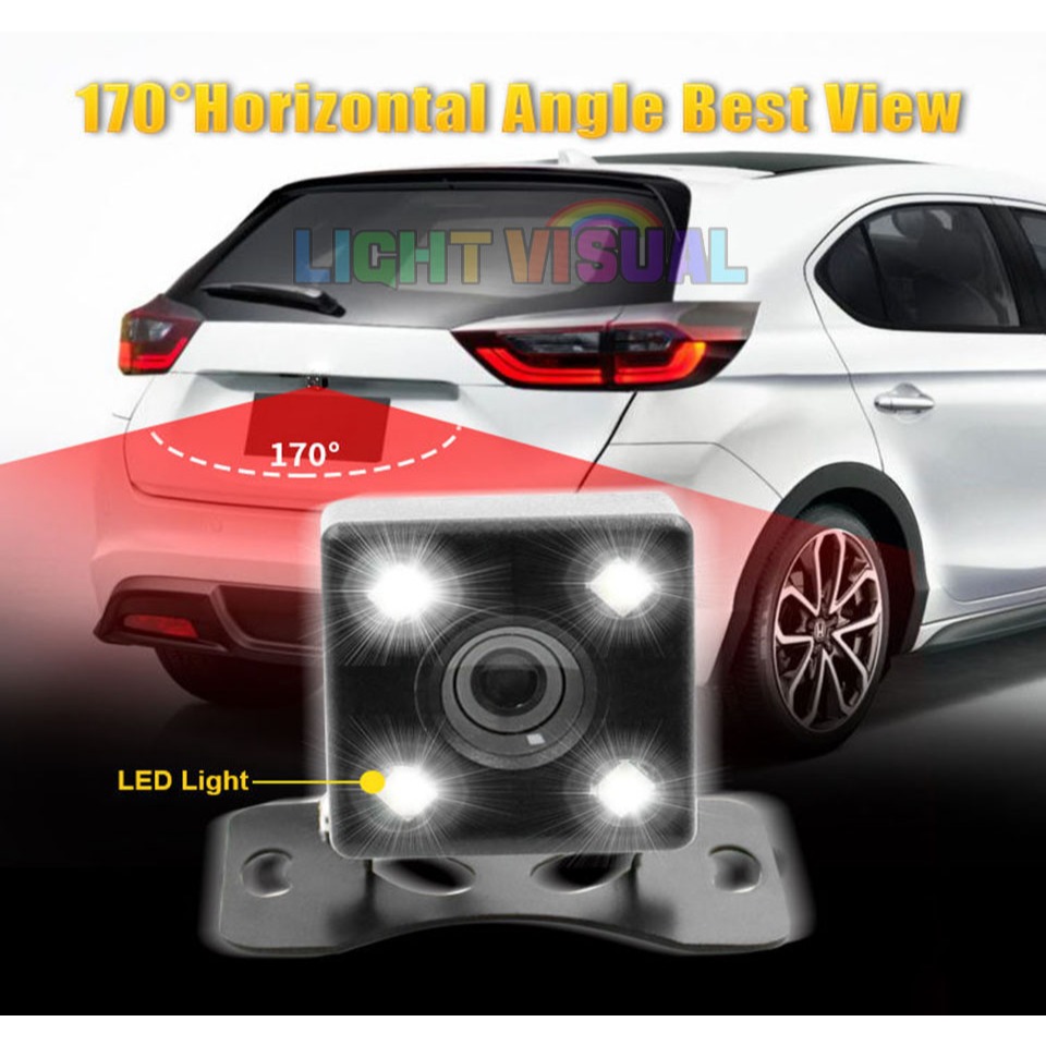 Kamera Parkir Mundur Mobil LED CCD 4 Titik Kamera Mundur Universal — 5