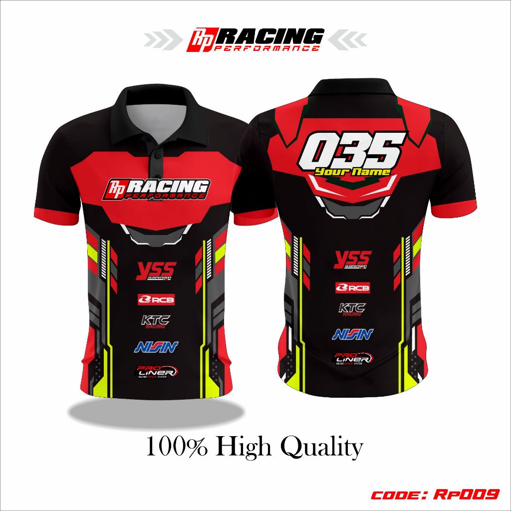 Racing Performance 009 - Jersey Motor Racing Desain Keren - Kaos Jersey Team Bisa Order Satuan