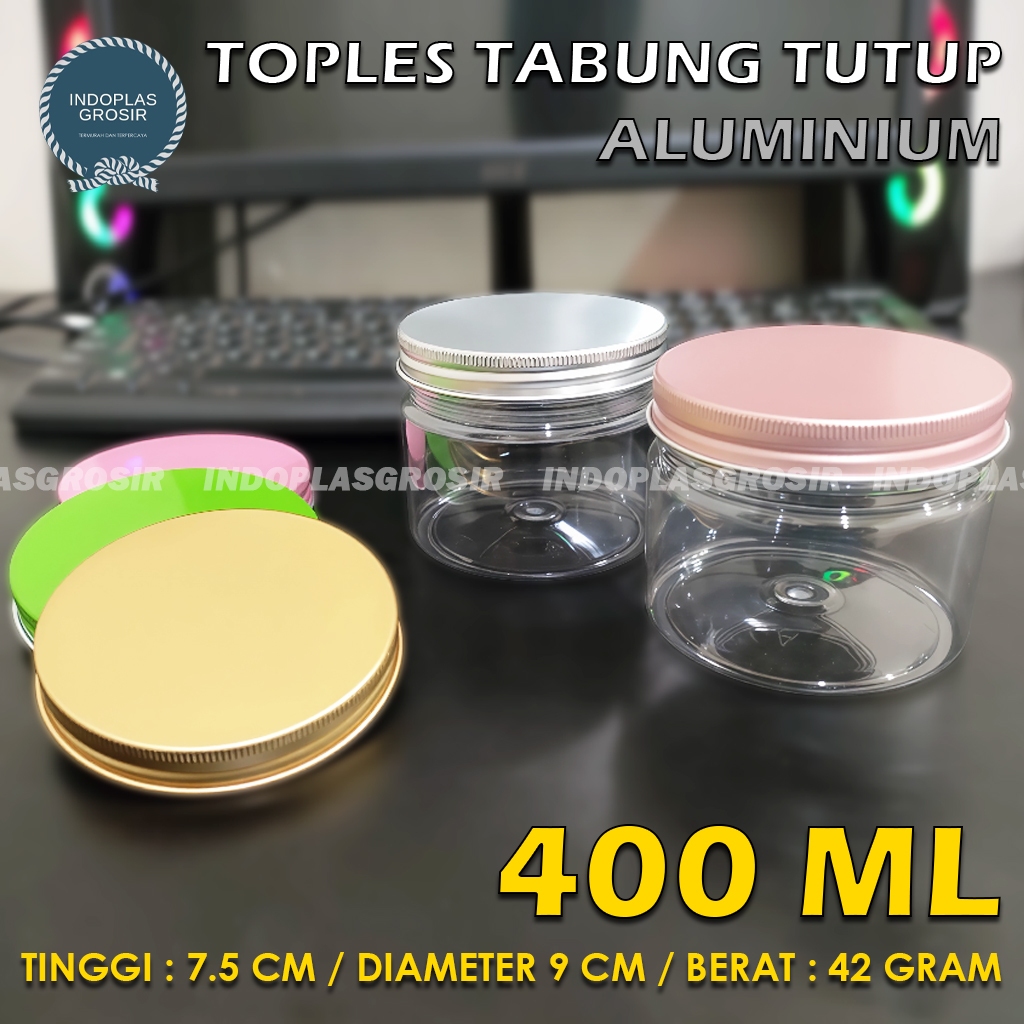 TOPLES PLASTIK 400ML / TOPLES TABUNG 400ML / TOPLES TABUNG PLASTIK 400ML TUTUP ALUMINIUM