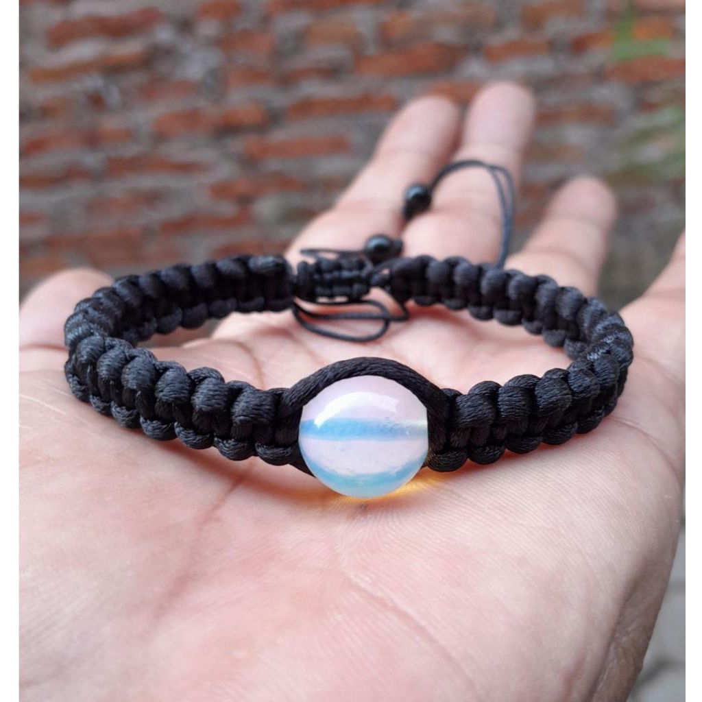 Gelang Macrame Batu Barjat Api
