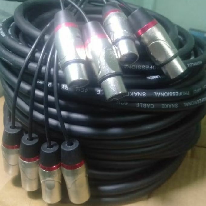 (20 meter) Kabel Audio Snake Cable Isi 4CH 4 Channel Konektor Xlr Male to Female