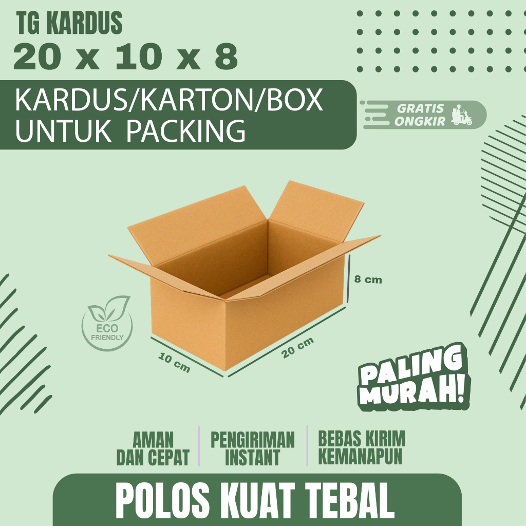 

KARTON BOX UKURAN 20X10X8 KARDUS PACKING TERMURAH KARDUS CURRUGATED