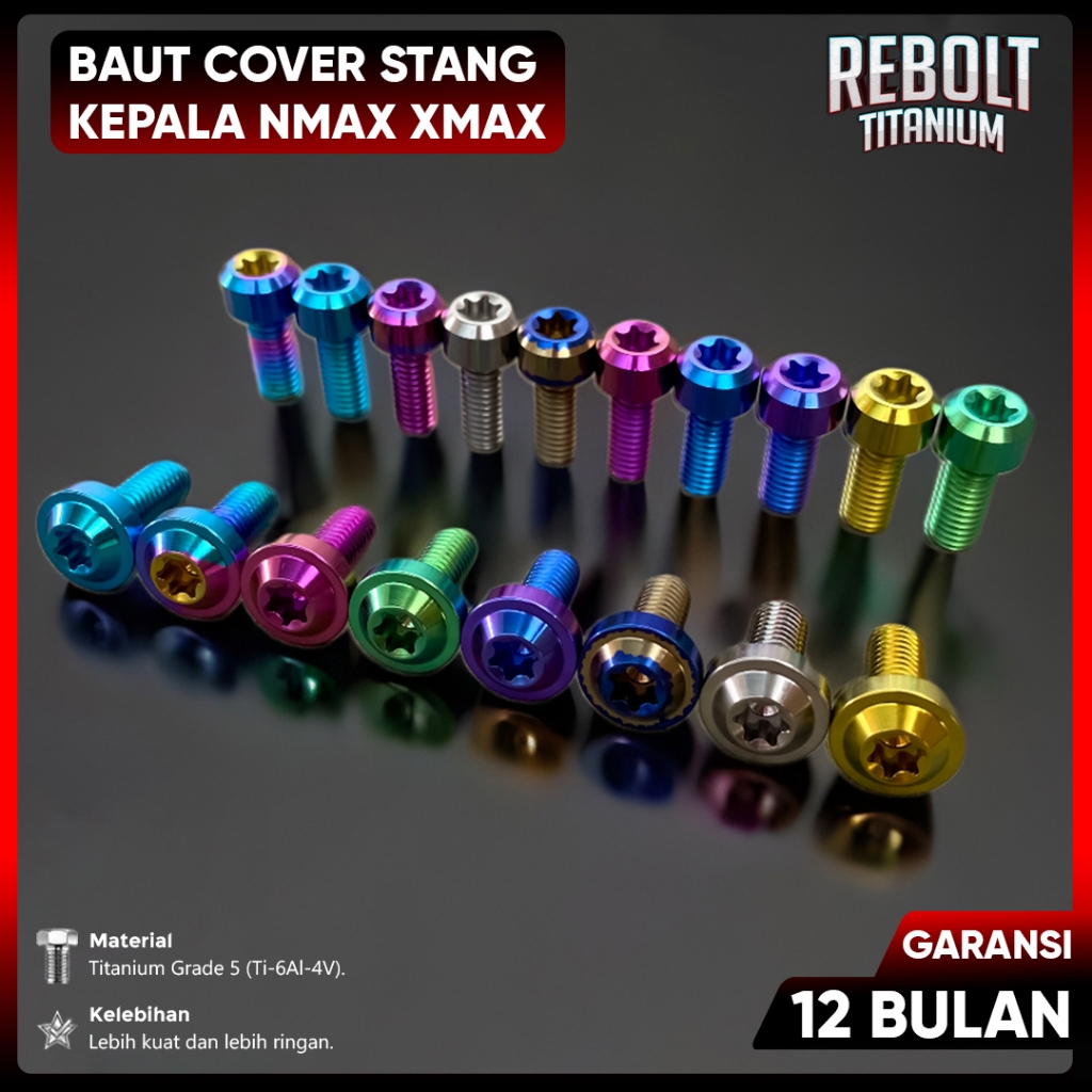 Baut Probolt Titanium Kepala Body Nmax Xmax Grade 5 REBOLT Titanium