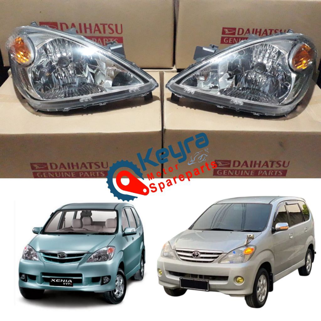 HEADLAMP LAMPU DEPAN ( SET KIRI KANAN ) AVANZA 2004-2005 NON VVT-i ORIGINAL DAIHATSU