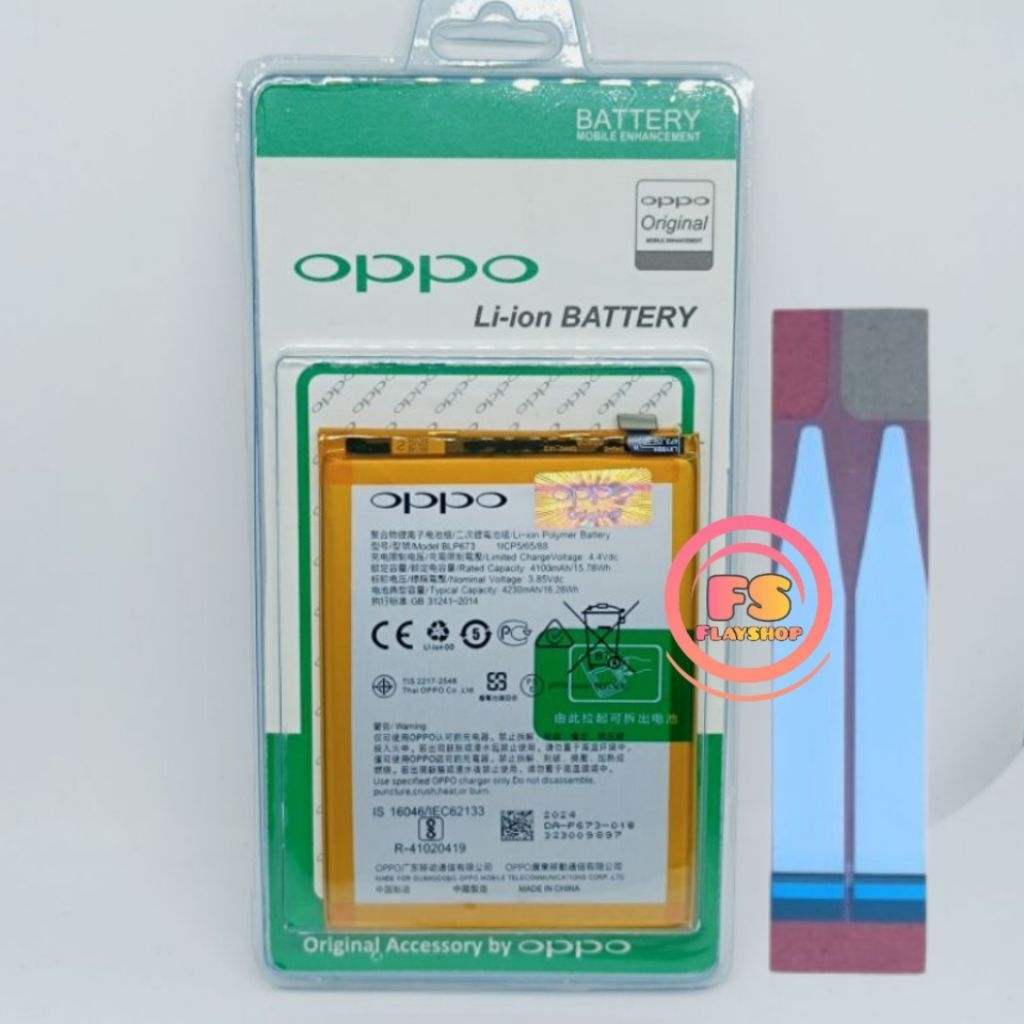 BATERAI BATRE OPPO A3S BLP673 ORIGNAL DISTRIBUTOR BONUS LEM BATERAI