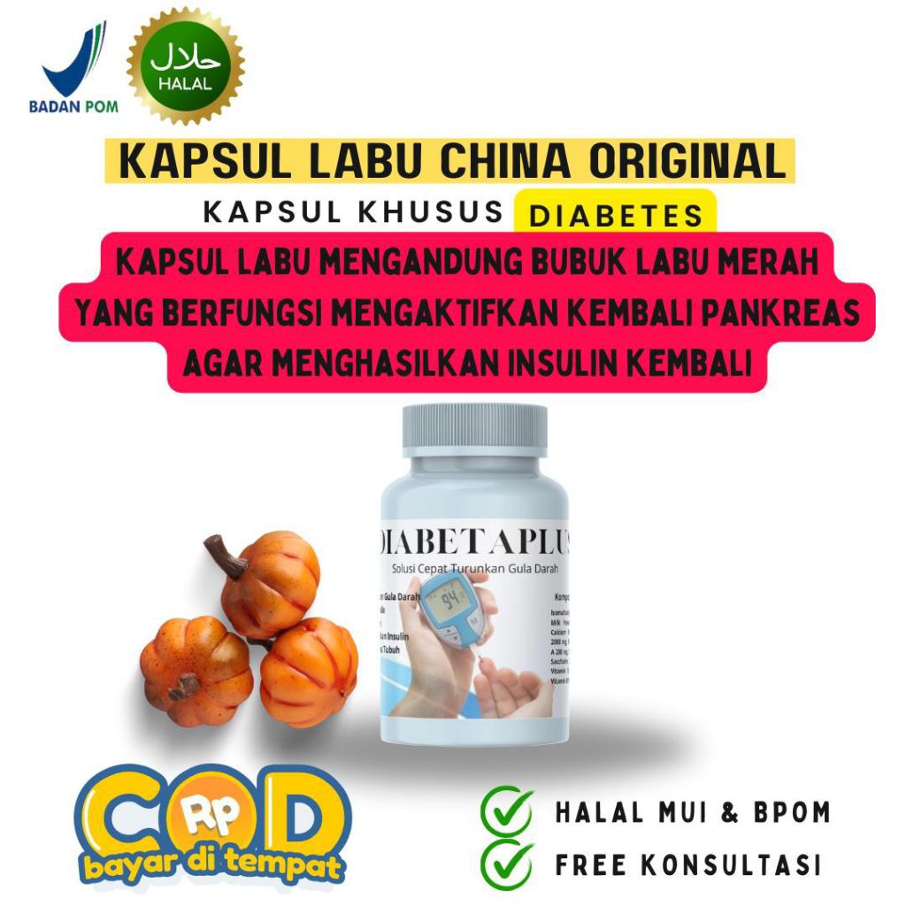 

[TERAMPUH] DIABETAPLUSKAPSUL SUSU LABU CHINA UNTUK DIABETES ASLI - ORIGINAL HALAL BPOM 100%