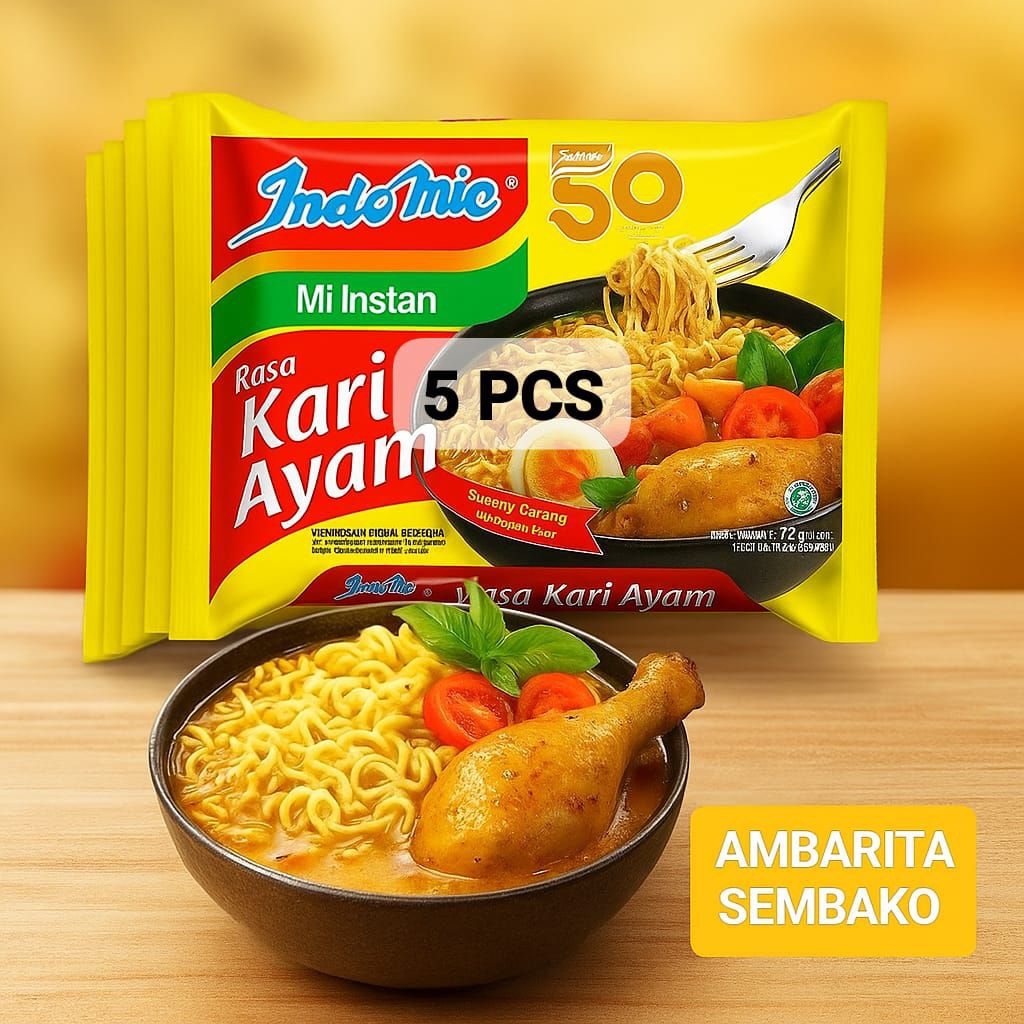 

INDOMIE RASA KARI AYAM 5x72GR MIE INSTAN