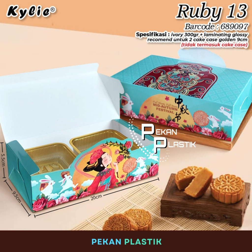 Box Mooncake Ruby 13| Kotak Kue Bulan| Dus Mooncake| Mooncake Box| Autumn Festival Edition Box (per 