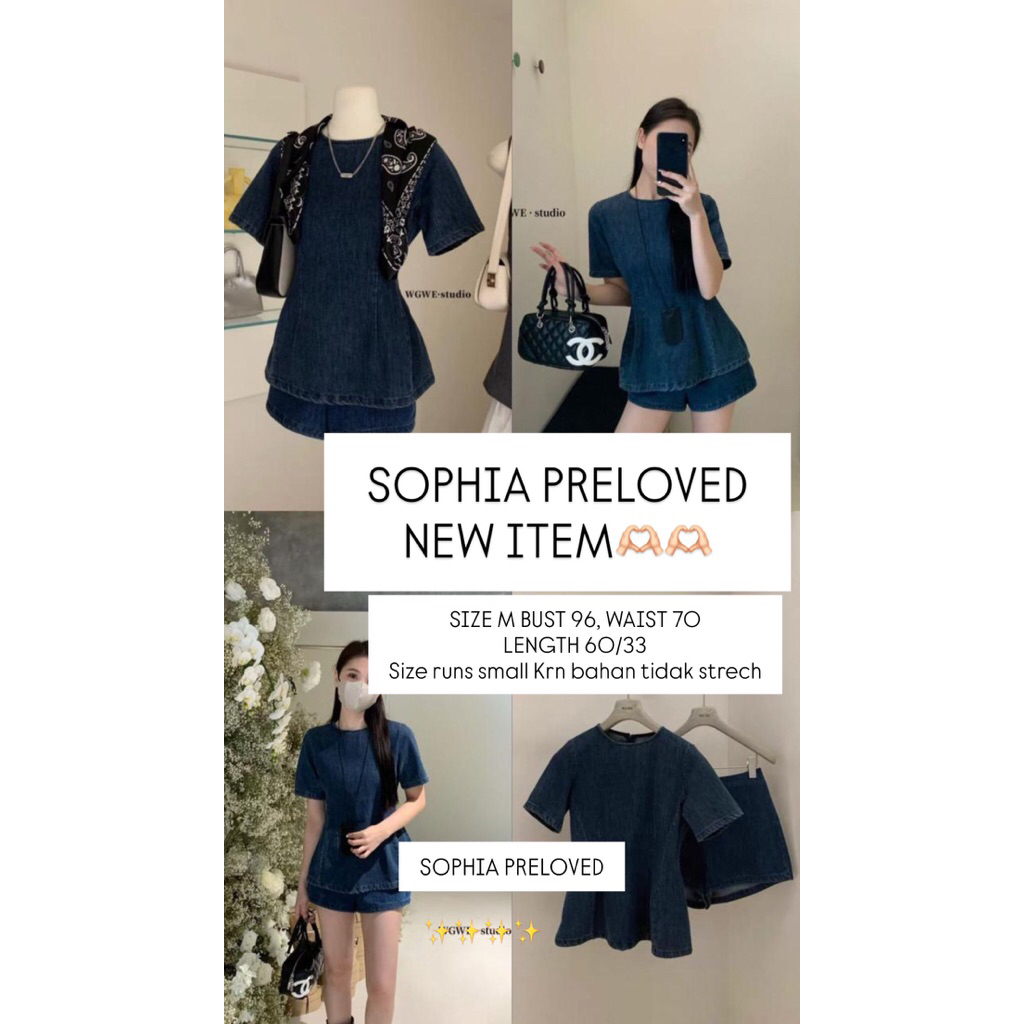 Preloved - One Set / One Set Wanita / One Set Denim Kekinian