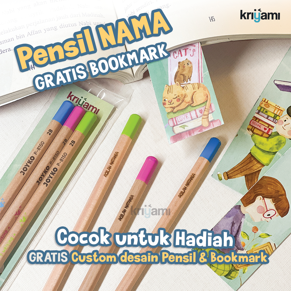 

KRIYAMI CUSTOM NAMA PENSIL JOYKO P-8150 2B | Souvenir Ulang Tahun Anak | Souvenir Wedding