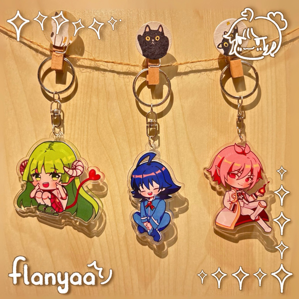 Mairimashita Iruma-kun Keychain & Stiker - Iruma Asmodeus Clara