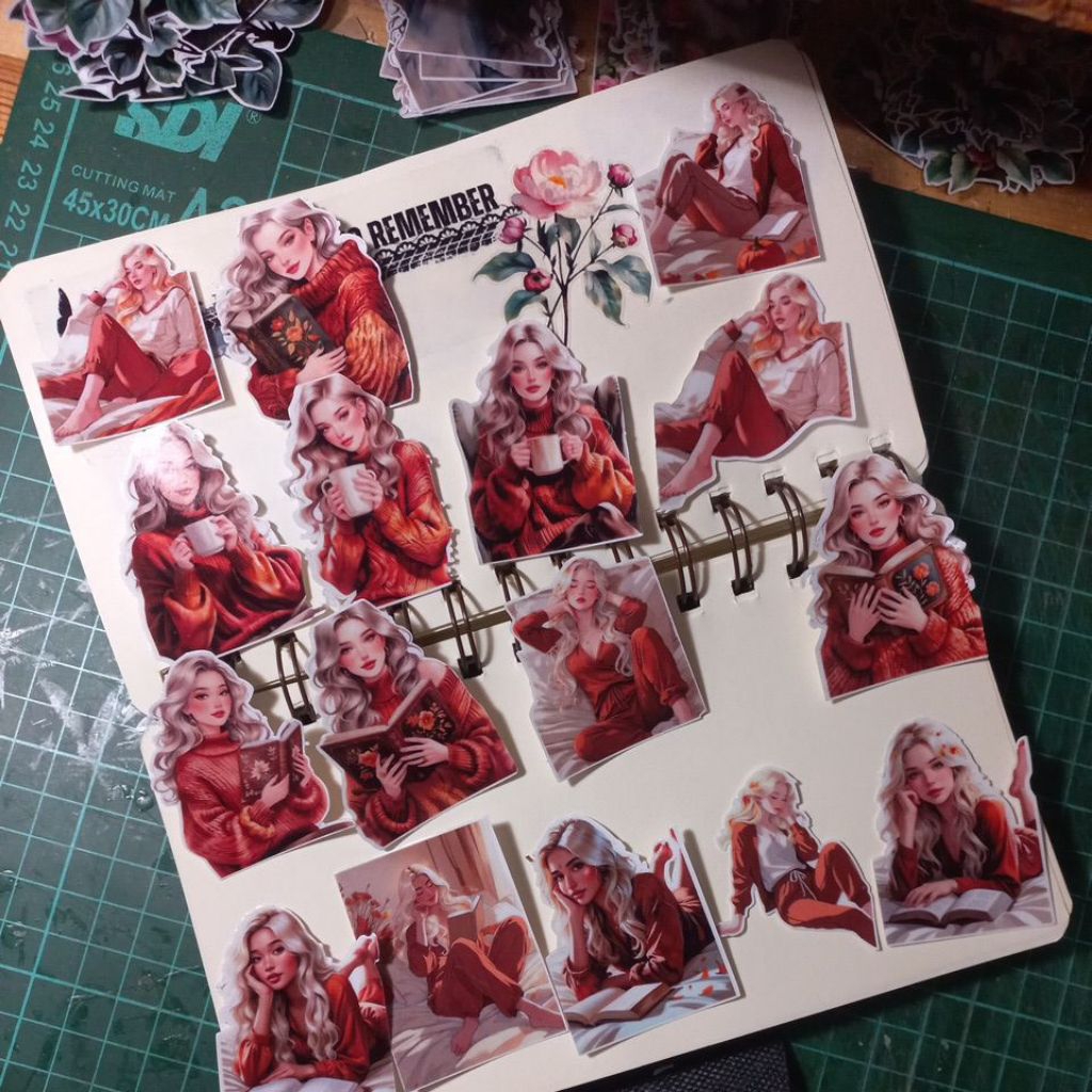 

ARTDOESWORK Cute Autumn girls stiker transparant