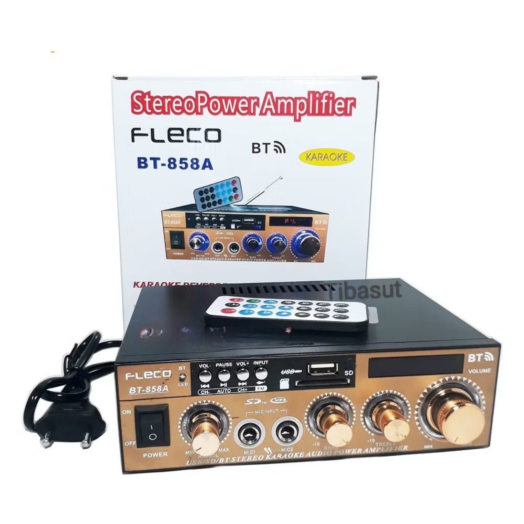 Fleco Power Amplifier Bluetooth 600W BT-858A Stereo Ampli Hifi Usb