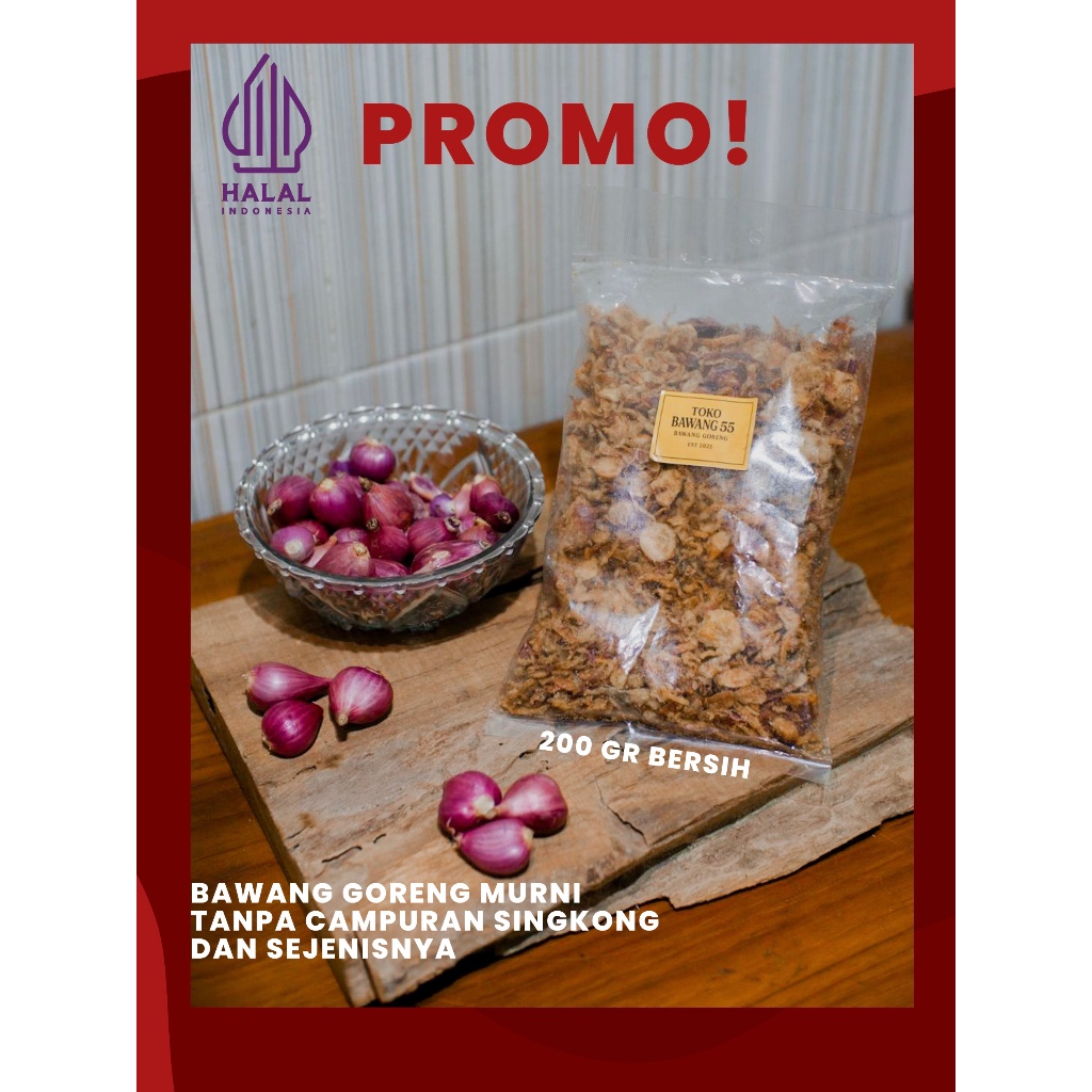 

[MURAH] BAWANG MERAH GORENG MURNI BREBES 200 gram
