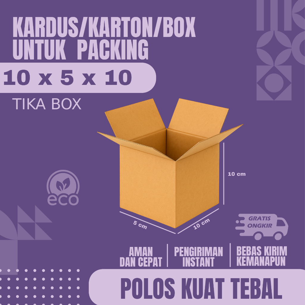 

KARDUS PACKING UKURAN 10X5X10 POLOS KARTON BOX CURRUGATED DUS