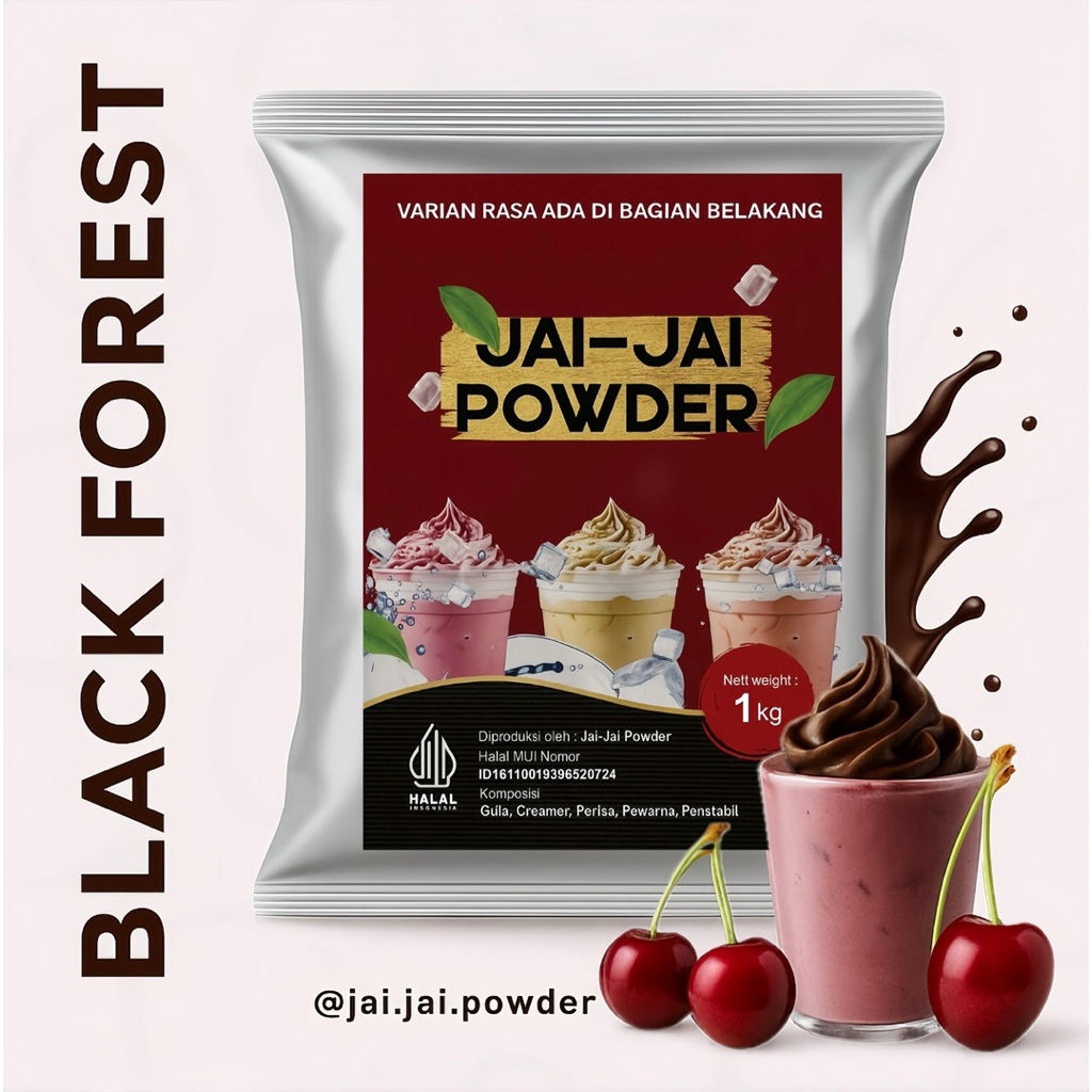 

Bubuk Minuman 1kg - Black Forest - Jai Jai Powder