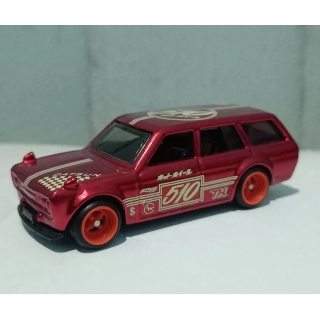 Hotwheels Custom THS Datsun Wagon 510 bluebird merah ban karet rare loose mulus