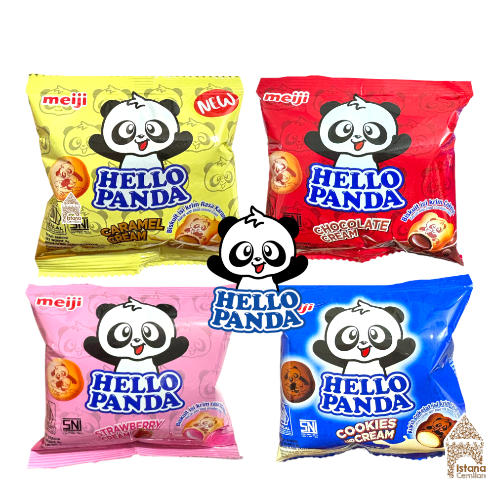 Meiji Hello Panda Chocolate / Strawberry / Cookies Cream 8 Gram ECERAN