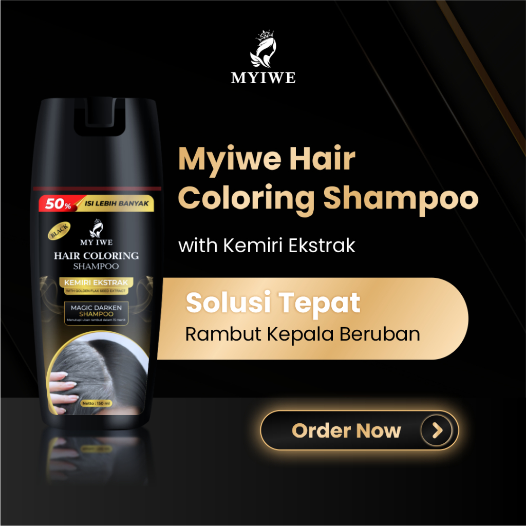 Myiwe Shampoo Penghilang Uban Permanen Asli Original 150 Ml, Hilangkan Uban Dalam 15 Menit