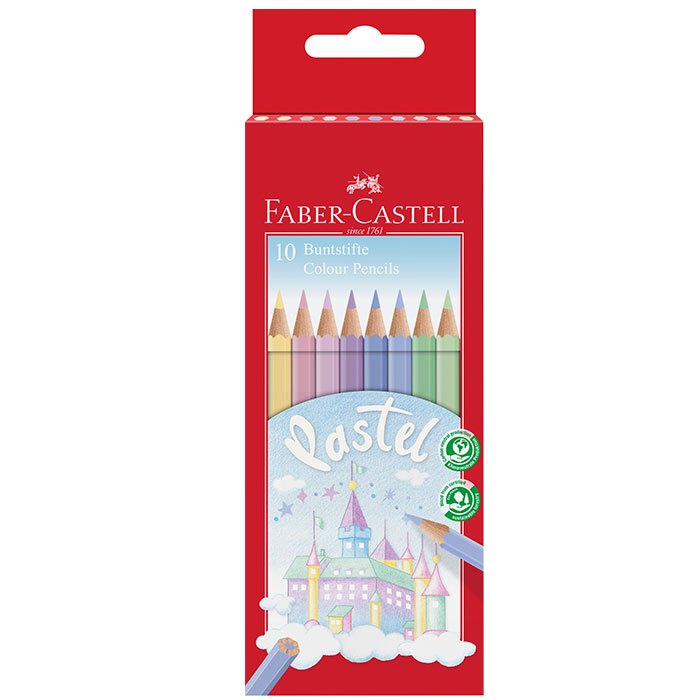 

FABER CASTELL PENSIL 10 WARNA PASTEL HEXAGONAL 111211