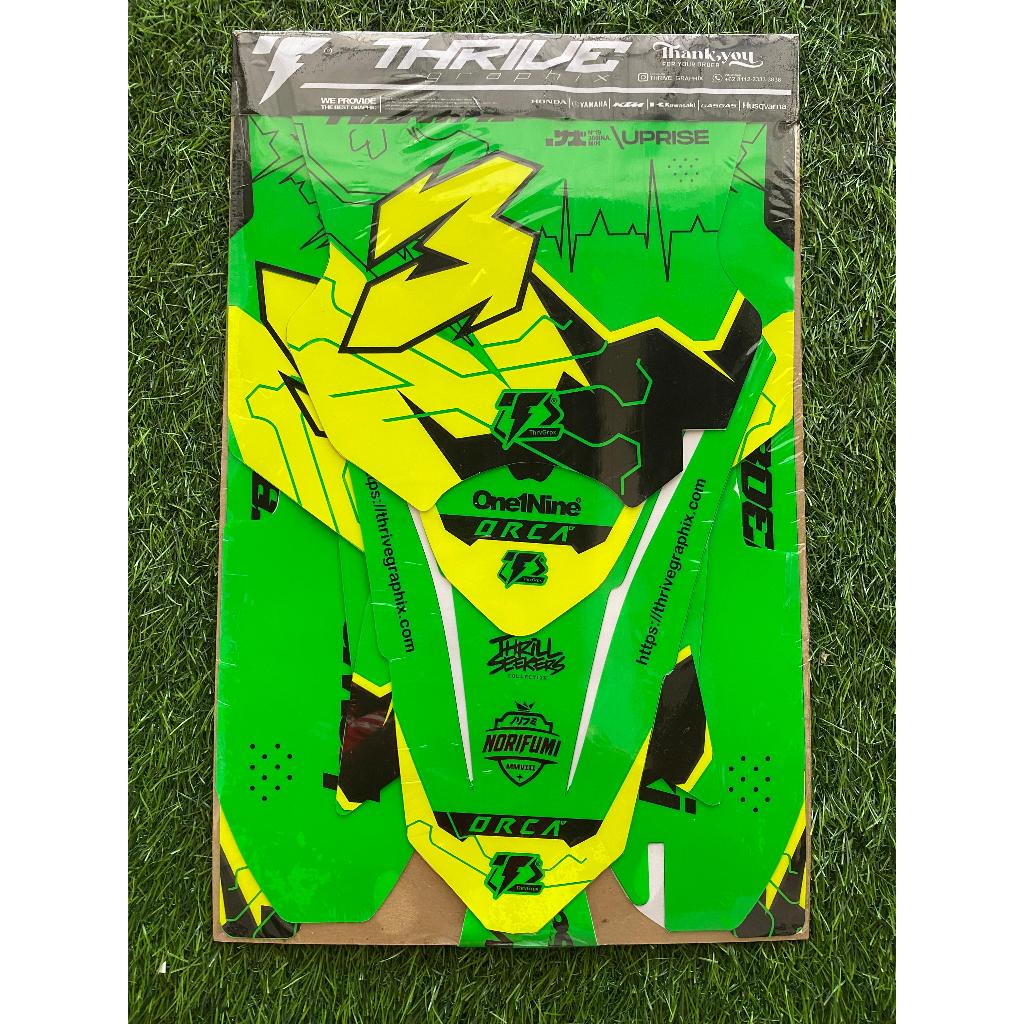 DECAL CUSTOM STIKER KLX BF NEW VARIASI CUTTING KUNING STABILO FULL BODY
