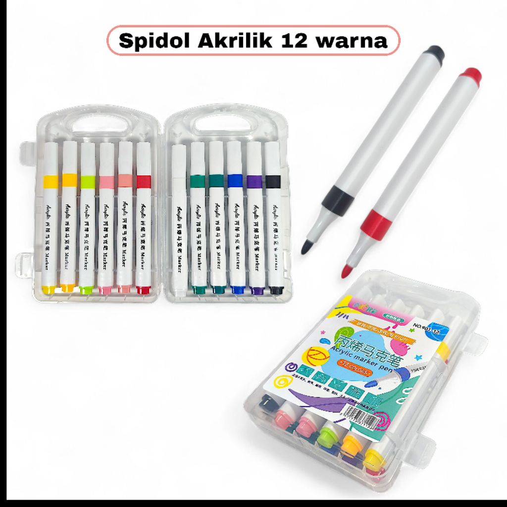 

Spidol Akrilik 12 Warna Murah – Acrylic Marker Pen untuk Lukis & DIY