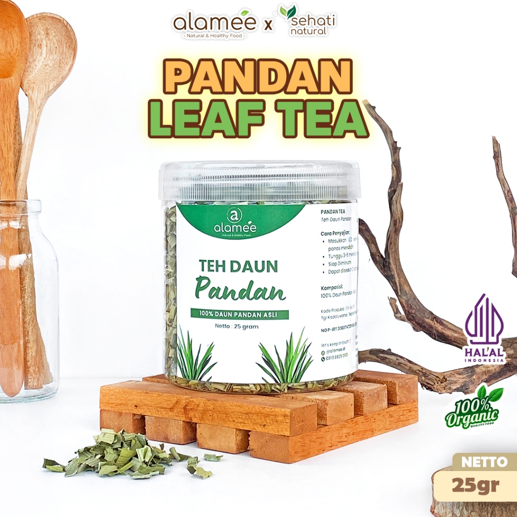 

Teh Daun Pandan Kering Leaf Tea Organik Alami Asli Organik Organic Sehat Kemasan Toples 25 Gr