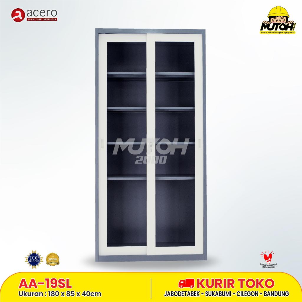 Lemari arsip besi ACERO AA-19SL - Pintu Sliding Kaca Geser