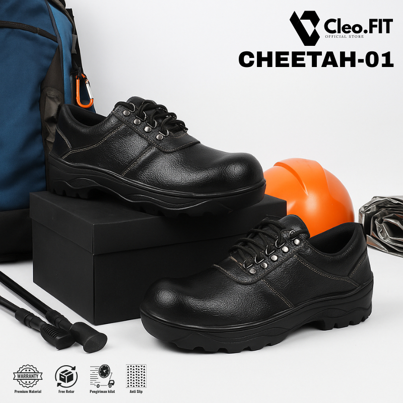 Sepatu Safety PDL Safety Pria 𝐂𝐋𝐄𝐎.𝐅𝐈𝐓 Sefty kerja Outdoor Ujung Besi Sepatu Kerja Outdoor | CHEETAH