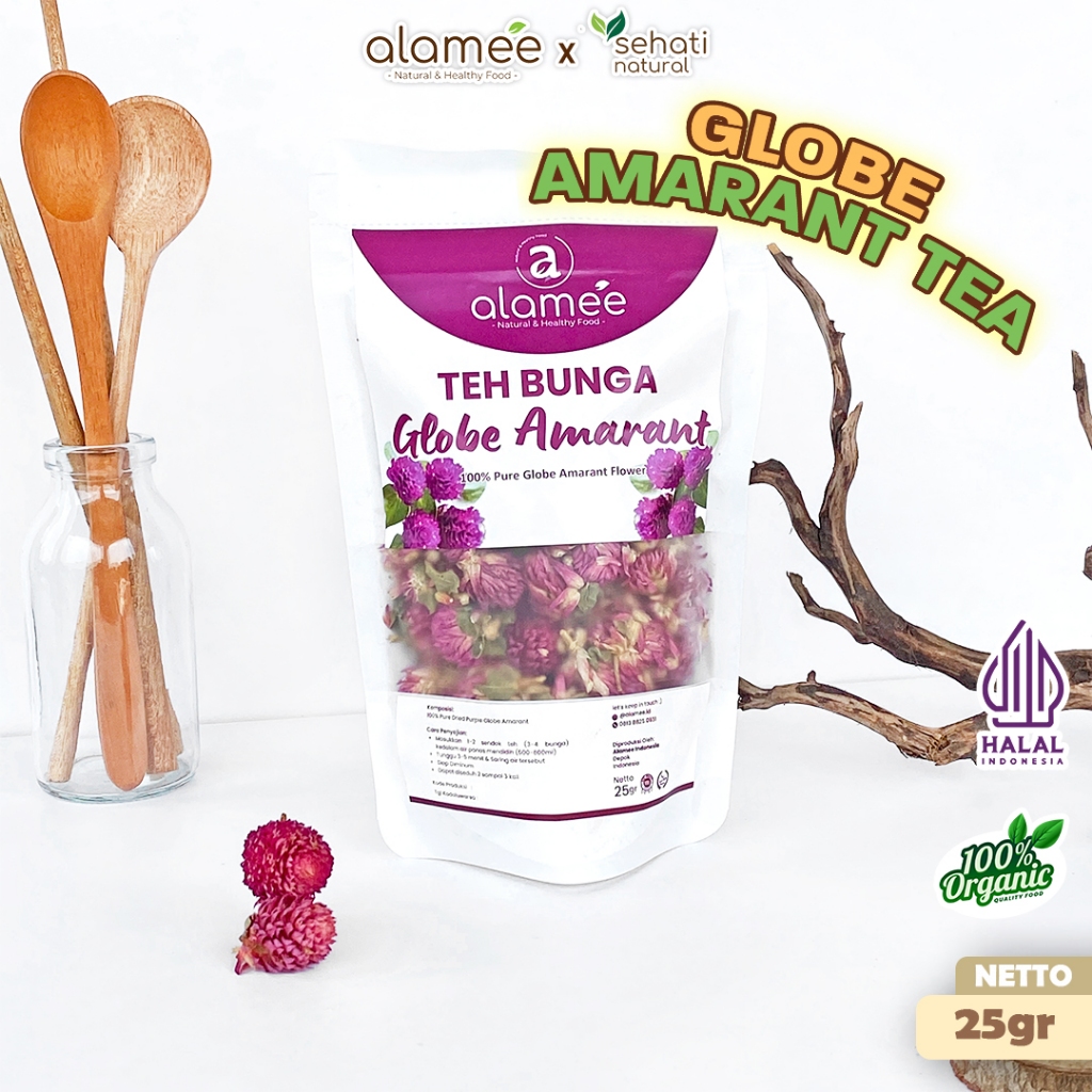 

Teh Bunga Globe Amaranth Tea Herbal Kering Organik Herbal Organic Asli Dried Flower Alami 25gr