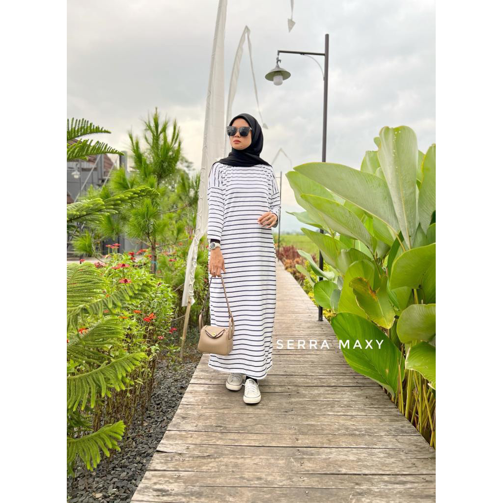 SERRA MAXY / MAXI DRESS MUSLIM / DRESS KAOS PANJANG