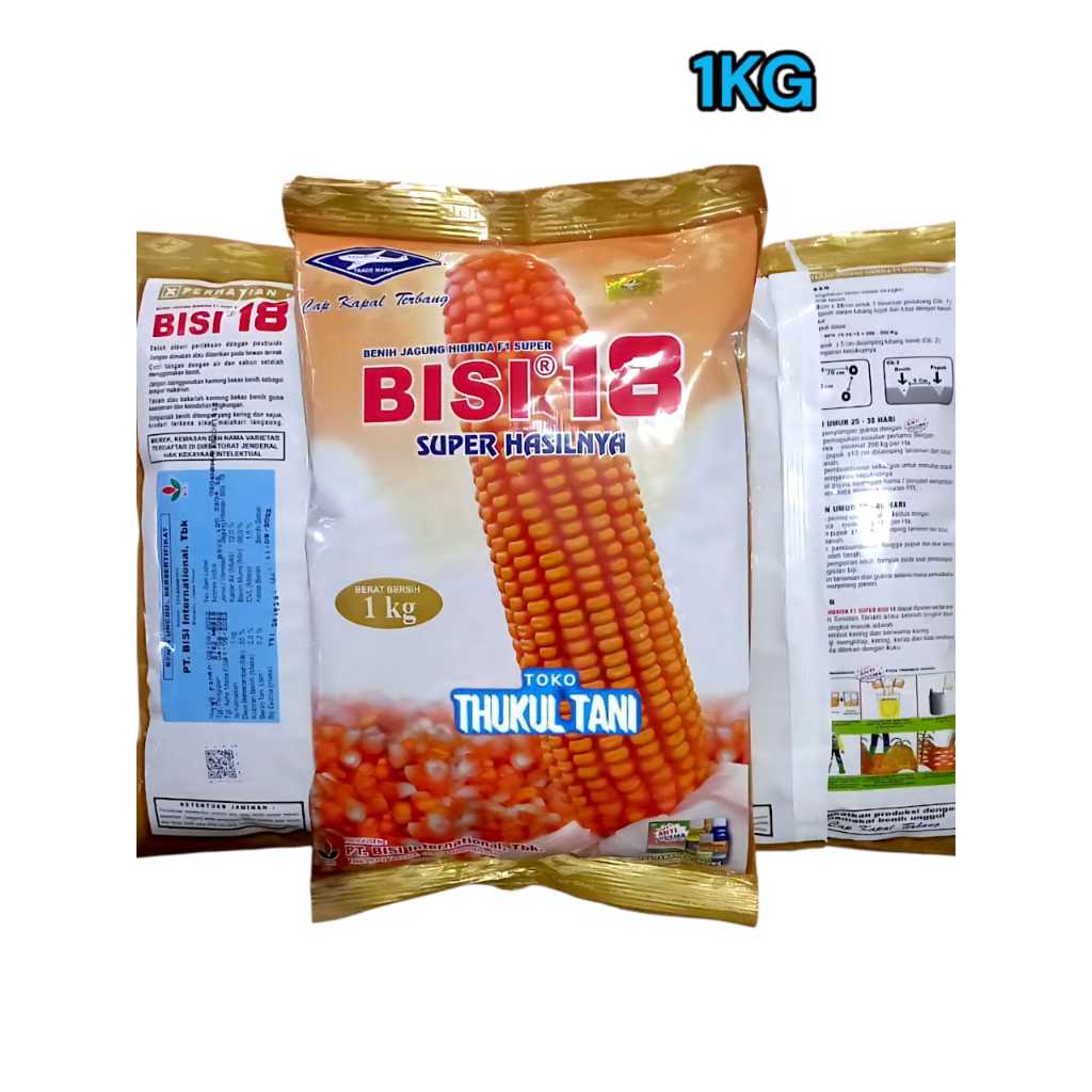 Teh_Teh Maniez Benih Hibrida Bisi 18 1Kg Bibit Tanaman Biji Jagung Super F1 Bisi18 1Kilo Rendemen