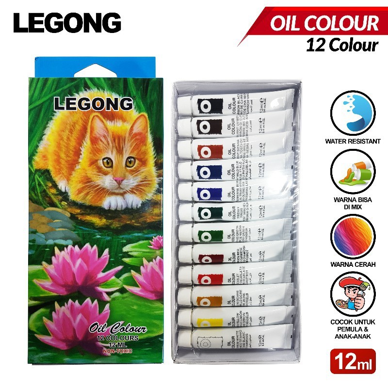 

CAT MINYAK / OIL COLOUR LEGONG 12 WARNA*