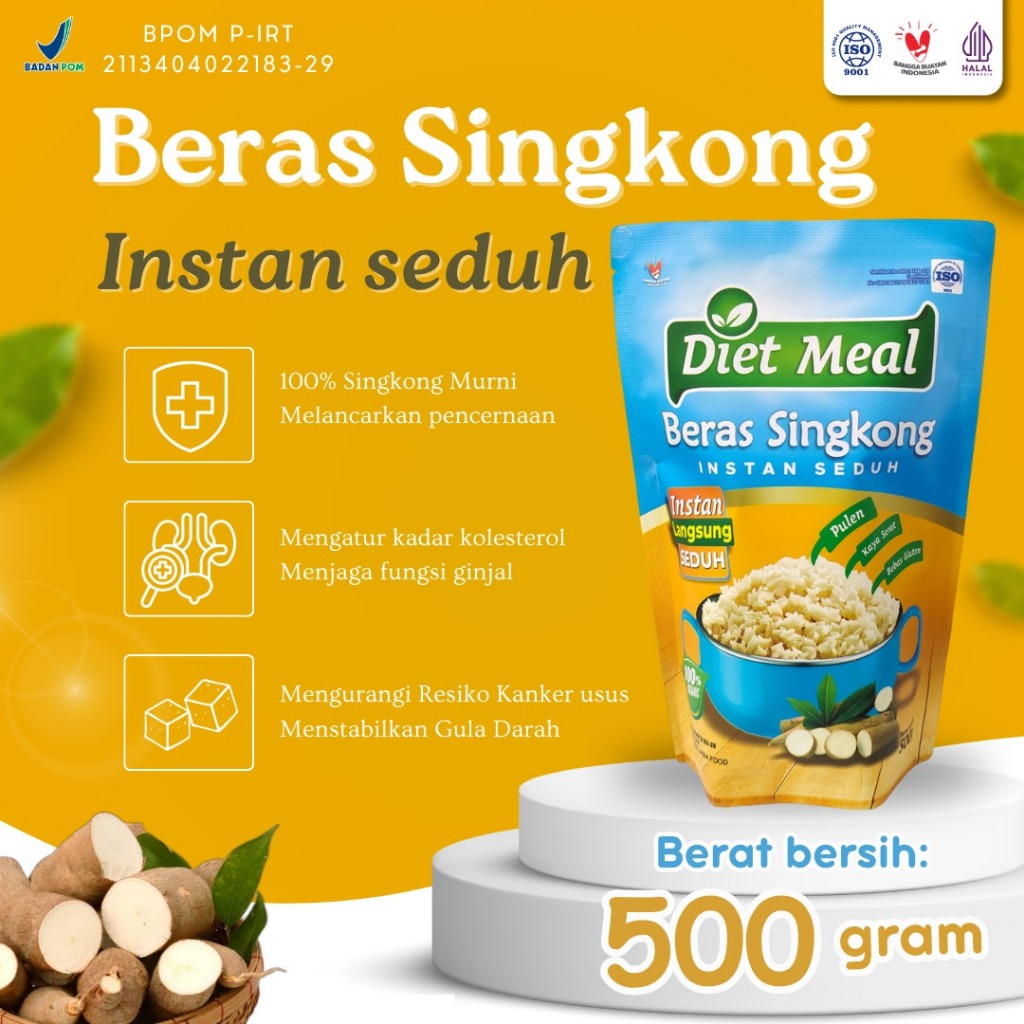 

Diet Meal Beras Singkong Instan Seduh 500 gram