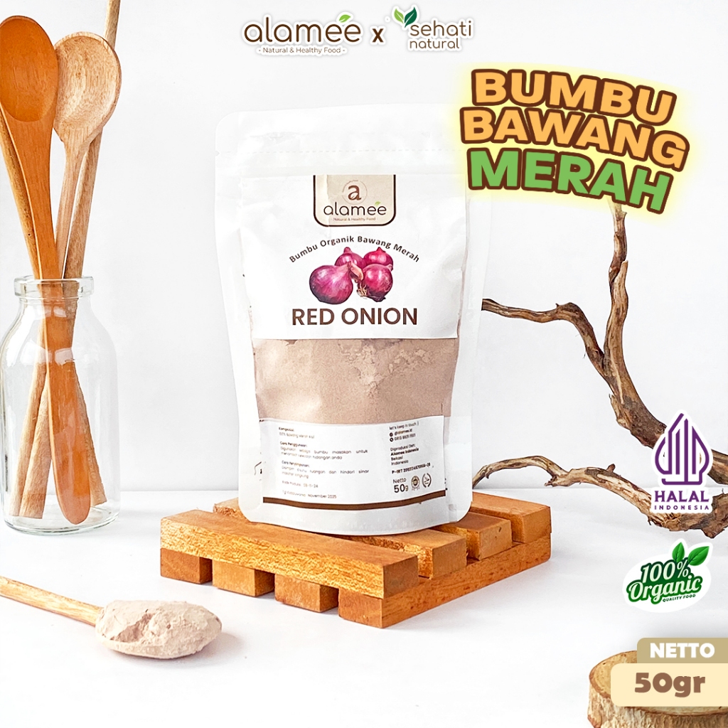 

ALAMEE Bawang Merah Bubuk Red Onion Seasoning Powder Bumbu Dapur Organik Masak Tanpa Campuran 50g