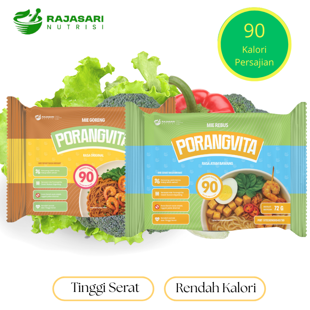 

Rajasari Nutrisi - Paket 2pcs Mie Porangvita Mie Porang Diet Instan Sehat 90% Alami Rendah Kalori