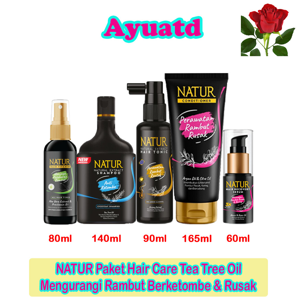 Natur Tea Tree Oil Paket Lengkap Perawatan Rambut Menutrisi & Mengurangi Ketombe