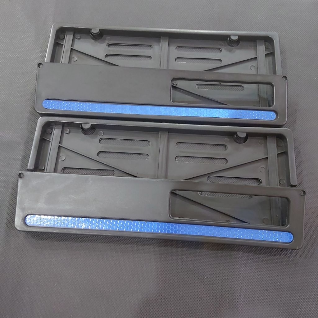 grosir tempat plat nomor motor stiker biru nyala reflektif