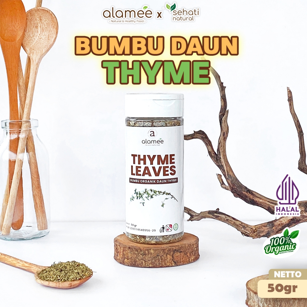 

ALAMEE Thyme Kering Daun Timi Bumbu Dapur Organik Garnish Dried Leaves Murni Tanpa Campuran 50g