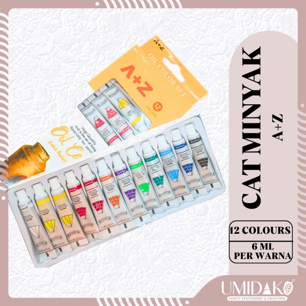 

[UMIDAKO] CAT MINYAK/OIL COLOR A+Z 12 WARNA