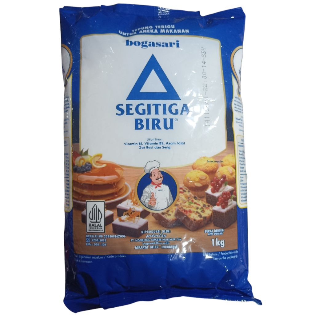 

Tepung Terigu Bogasari Segitiga Biru Premium 1kg Indofood
