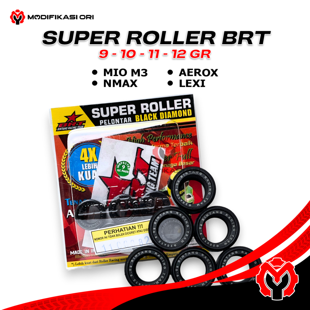 BRT - NMax ROLLER Racing BRT racing Black Diamond Roller Ukuran 9 dan 11 gram