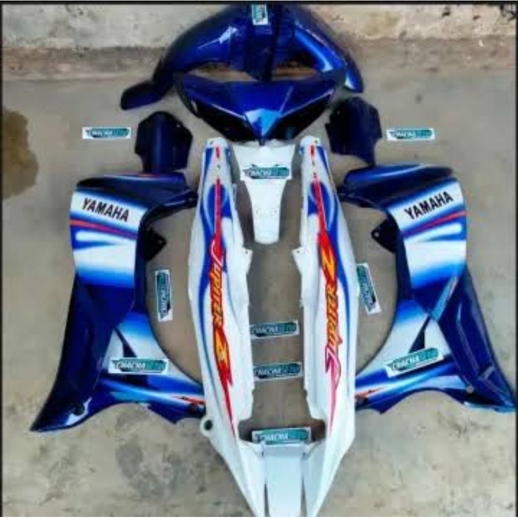 Cover Body Jupiter Z Burhan Biru Putih Terbaru