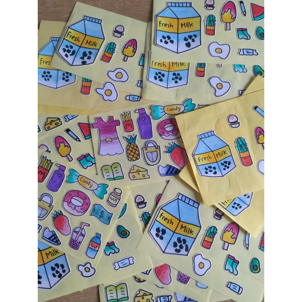 Sticker aesthetic cute hiasan notes journal binder