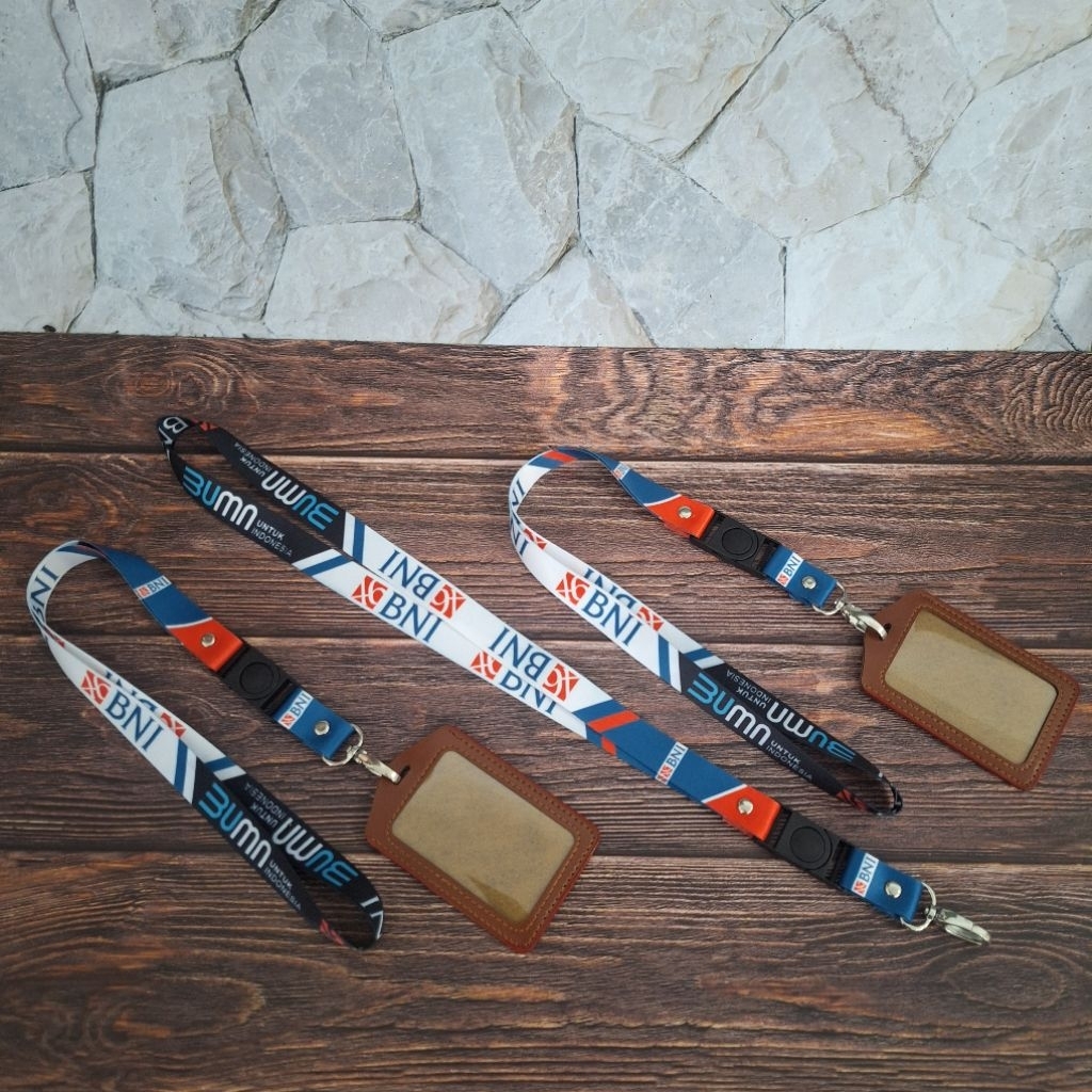 

TALI LANYARD ID CARD BANK BNI + HOLDER (BISA SATUAN) | STOK READY
