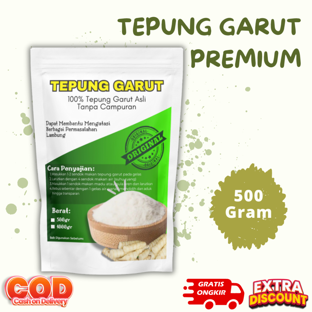 

TEPUNG GARUT/Pati Asam Lambung/Angkrik/Arrowroot 500 Gram