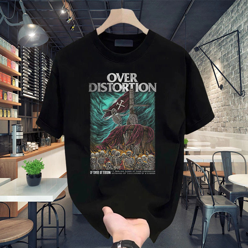 Kaos Over Distortion 10 Tahun Di Barisan 2024 T-Shirt Oversize Boxy